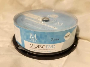 25 Pack Millenniata M-Disc DVD 4.7GB 4X White Inkjet Printable Recordable Disc - Afbeelding 1 van 3