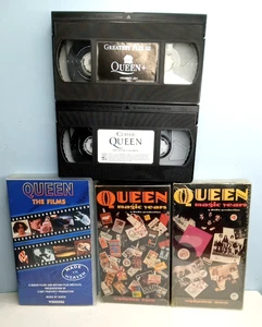 Freddie Mercury RARE QUEEN VHS VIDEO 5 pcs and empty  box LOT - Imagen 1 de 18