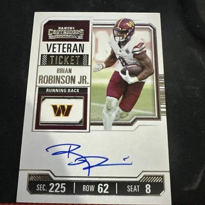 Brian Robinson Jr 2023 Contenders Veteran Ticket Autograph #CTA-BRJ Auto On Card - Image 1 of 2