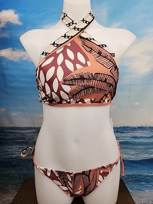 Nwt Commense Women’s Brown Beige Black Bikini Set Size Medium  - Image 1 of 4