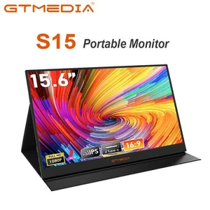 GTMEDIA S15 USB-C Portable Monitor Screen for laptop 15.6” Screen 1080P FHD IPS - Picture 1 of 8