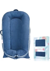 Funda nido de bebé de pana para Dockatot Deluxe+ muelles | MEXXI azul hipoalergénico - Imagen 1 de 12