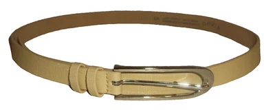 Cinturón para mujer Orvis de cuero genuino con textura amarillo claro S Foto 1 de 3