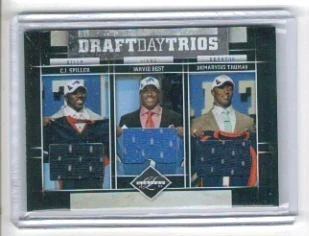 C.J. SPILLER - JAHVID BEST - DEMARYIUS THOMAS TRIPLE ROOKIE JERSEY #001/100  #1 - Image 1 of 1