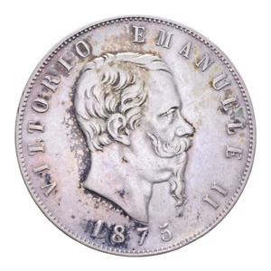 5 LIRE 1875 ROMA R PICCOLA RARA VITT. EMANUELE II REGNO D'ITALIA - Picture 1 of 2