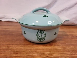 VINTAGE DRU Green ENAMEL DUTCH OVEN CAST IRON # 18 HOLLAND - Picture 1 of 4