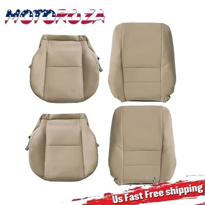 Driver & Passenger Leather Seat Cover For 2000-2004 Toyota Tundra Sequoia Tan Foto 1 de 4