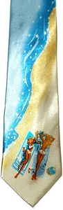 LIFES A BEACH NECKTIE NEW TIE SUN SURF AND SAND SUNBATHING BEACH BABES HOILDAYS - Picture 1 of 1