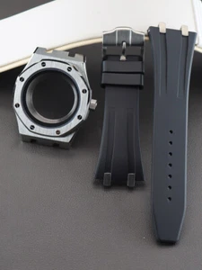 41mm Luxury Men's Watch Case+Rubber strap For Seiko NH35 36 Movement 28.5mm Dial - Picture 1 of 9
