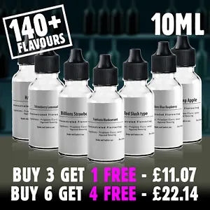 10ml E Liquid Flavour Concentrate DIY Vape Juice Mix Extra Strong UK made PG 0mg - Picture 1 of 172