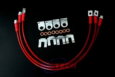 Línea de freno extendida roja de acero inoxidable para Jeep Cherokee XJ ZJ Wrangler YJ TJ 1987-06 Foto 1 de 4