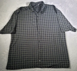 Tiger Woods Shirt Mens L Black Windowpane Nike Golf Button Up Rayon Casual - Picture 1 of 12