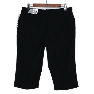$25 Worthington Mujer Capri Pantalones Petite 12P Elástico Negro Sólido Ajuste Moderno Foto 1 de 4