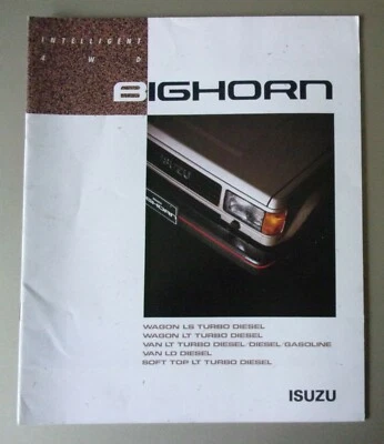 ISUZU BIGHORN 4WD orig 1987 DJM Japanese Mkt Large Format Sales Brochure - Japan - Image 1 of 4
