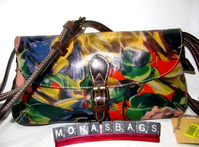 Bolsa de couro Patricia Nash nova Baku tiracolo embreagem flor inverno floral nova com etiquetas $129 - Imagem 1 de 4