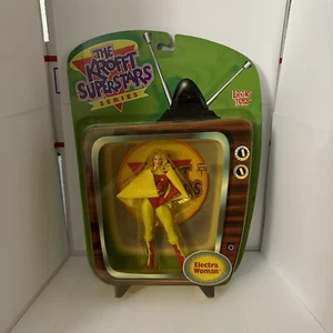 NEW 2000 THE KROFFT SUPERSTARS ELECTRA WOMAN ACTION FIGURE LIVING TOYZ! RETRO - Picture 1 of 2