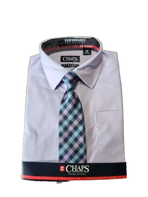 Новый Chaps платье одежда мальчика длинным рукавом фиолетовая рубашка с галстук размер XS 6/7 - Изображение 1 из 4