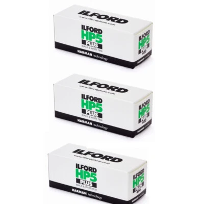 3 Rolls Ilford HP5 Plus 400 120 Black and White Negative Print Film, Fresh - Image 1 of 4