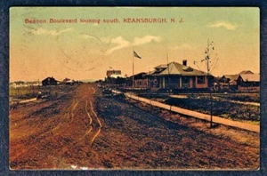 KEANSBURGH N J POSTAL 1910 BEACON BOULEVARD MIRANDO AL SUR CAMISETA NUEVA - Imagen 1 de 2