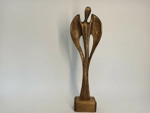 Angel sculpture 8.5", Wood carving, Angel statuette of wood, Wooden angel - Picture 1 of 12