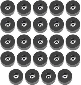 24 Gummifüße Ø 38 x 20 mm Stahleinlage Adam Hall 4909 Gerätefuß Möbelfüße Gummi - Picture 1 of 5