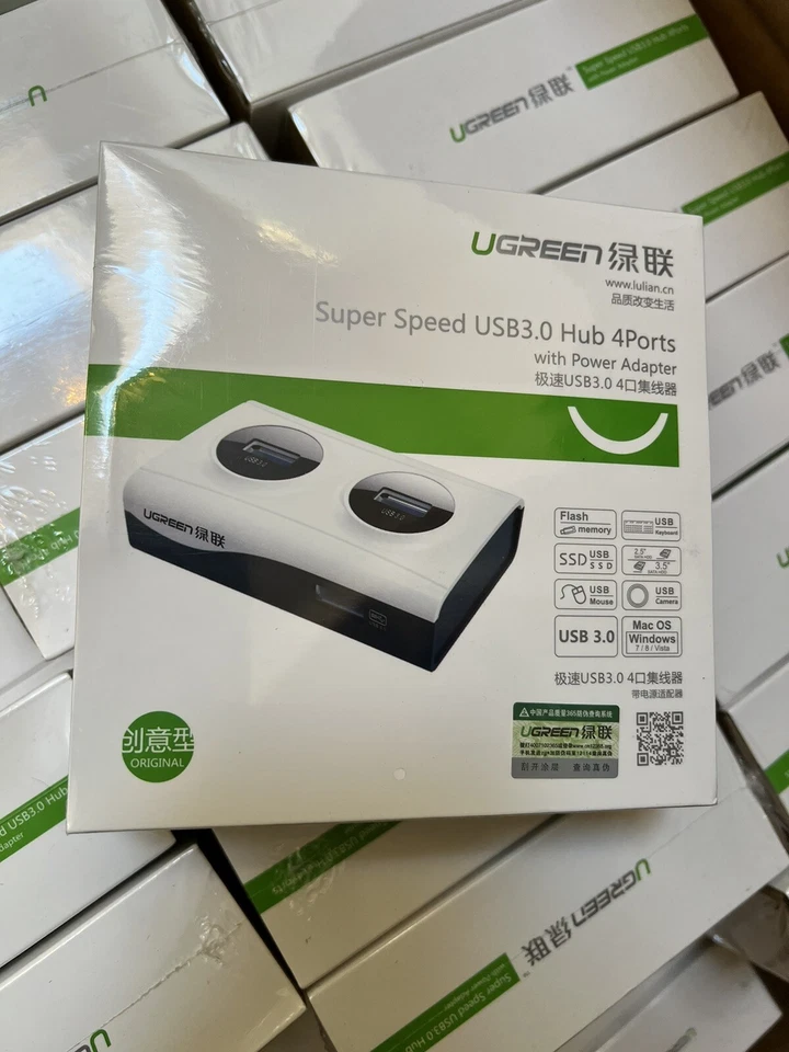 UGREEN Super Speed USB 3.0 Hub 4Ports With Power Adapter - Image 1 of 4