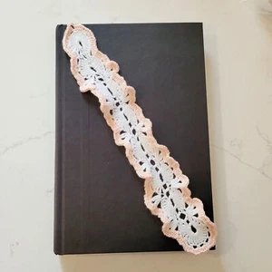 Handmade Crochet Bookmark Pink White Ruffle Book Lover Unique Gift - Picture 1 of 9