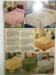 1955 Catalog Page MCM Mount Vernon Chenille Bedspreads Western Corral Trains - Picture 1 of 3