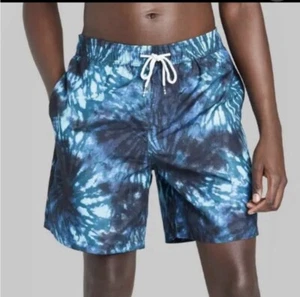 NWT Original Use Men’s Navy Blue Tie-Dye Swim Trunks 7” Inseam Size 5XL. - Picture 1 of 3
