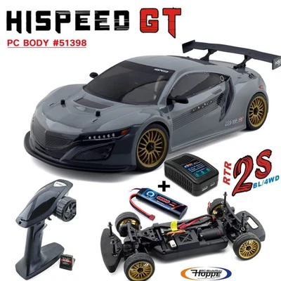 HSP Gt Pro 1/10 2,4 GHZ senza Spazzole Auto su Strada RC Grigio + Batteria Lipo - Immagine 1 di 3