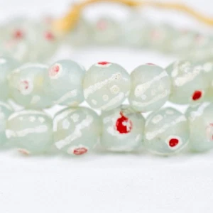 Krobo "Recycled" Powder Glass Patterned Trade Beads - Picture 1 of 9