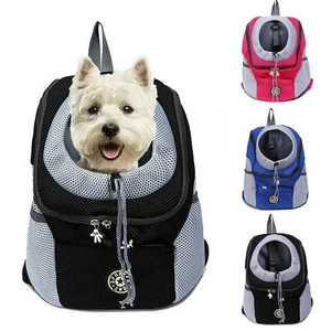 Portable Pet Dog Carrier Puppy Travel Mesh Backpack Front Travel Shoulder Bags - Picture 1 of 14