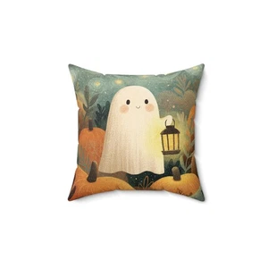 Halloween Ghost Throw Pillow and Cover – Spooky Home Decor Accent Cushion - Picture 1 of 13