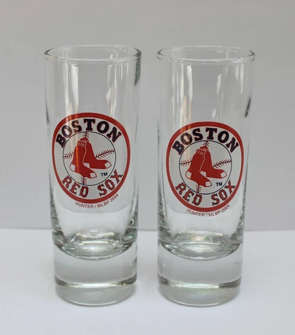 2004 MLBP BOSTON RED SOX 4" Shooter Shot Glasses ~ Set of 2 Cover