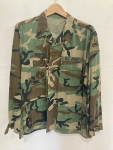 Vintage Military Camo US Army Cotton Utility Shirt Size Medium Original Patches - Picture 1 of 6