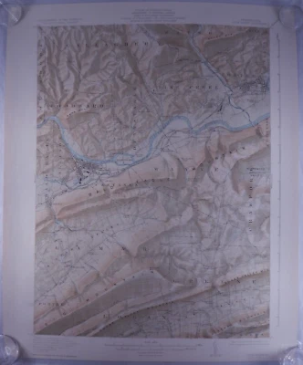 Geologic Rare Map Color PA LOCK HAVEN Quadrangle Topographic 1923 Laminated - Image 1 of 4
