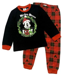 New Boys Disney Mickey Mouse Christmas Pyjama Set Size 5-6 Years - Picture 1 of 7