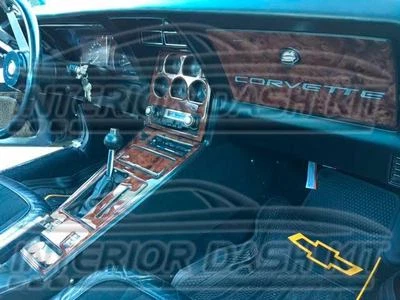KIT DE MOLDURAS DE TABLERO DE MADERA BURL PARA CHEVROLET CHEVY CORVETTE C3 C 3 1979 1980 1981 1982 Foto 1 de 4