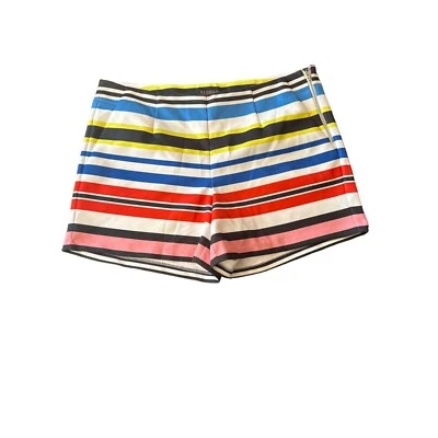 Pantalones cortos a rayas Eloquii para mujer talla 22 mezcla de poliéster/spandex multicolor Foto 1 de 4