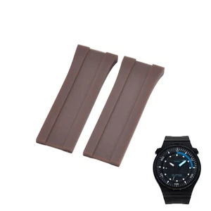Correa de reloj de goma marrón 26x22 mm para Porsche Design P6780 Diver - Imagen 1 de 7