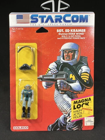 1986 Coleco STARCOM SGT. Ed Kramer Gunner Star Wing Sealed on Cardback Cover