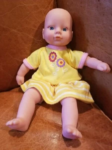 Circo Mini Baby Girl Doll 8" Inch Blue Eyes Caucasian Yellow Shirt Skirt Target - Picture 1 of 12