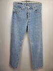 Jeansy dżinsowe Vintage Levis 501 wyprodukowane w USA niebieskie męskie rozmiar W 34 L 34