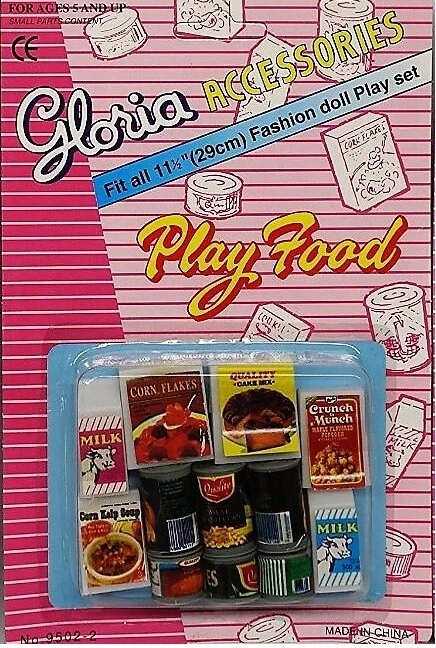 Gloria Accesorios Barbie Tamaño Casa de Muñecas Muebles Nevera Comida Juego Set Foto 1 de 1