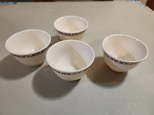 Paula Dean Bowls (4) Melamine Ice Cream Pudding Dish Beige Brown Flowers  - Picture 1 of 4
