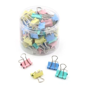 48 piezas clips de carpeta medianos abrazaderas de papel de color de 25 mm/1" tamaño mediano para oficina - Imagen 1 de 6