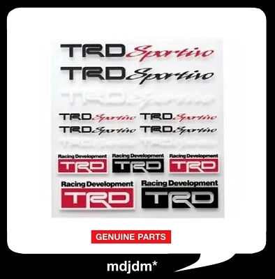 TRD Sportivo Mini Sticker Set TOYOTA UNIVERSAL 110mm (H) x 100mm (W) 08231-SP104 - Image 1 of 2