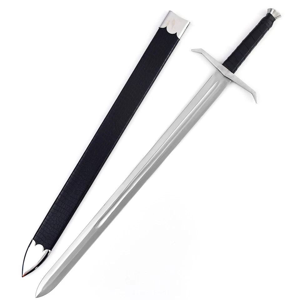 Espada medieval decorativa de alto carbono Hellion Rising 1095 mango envolvente de cuero Foto 1 de 4