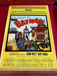 1966, Adam West "Autographed" (JSA) "BATMAN" Movie Poster (Scarce / Vintage) - Picture 1 of 3