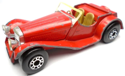 1982 MATCHBOX SS 100 JAGUAR RED 1:50 DIECAST 3" CAR W BROWN INTERIOR  MADE MACAO - Image 1 of 4
